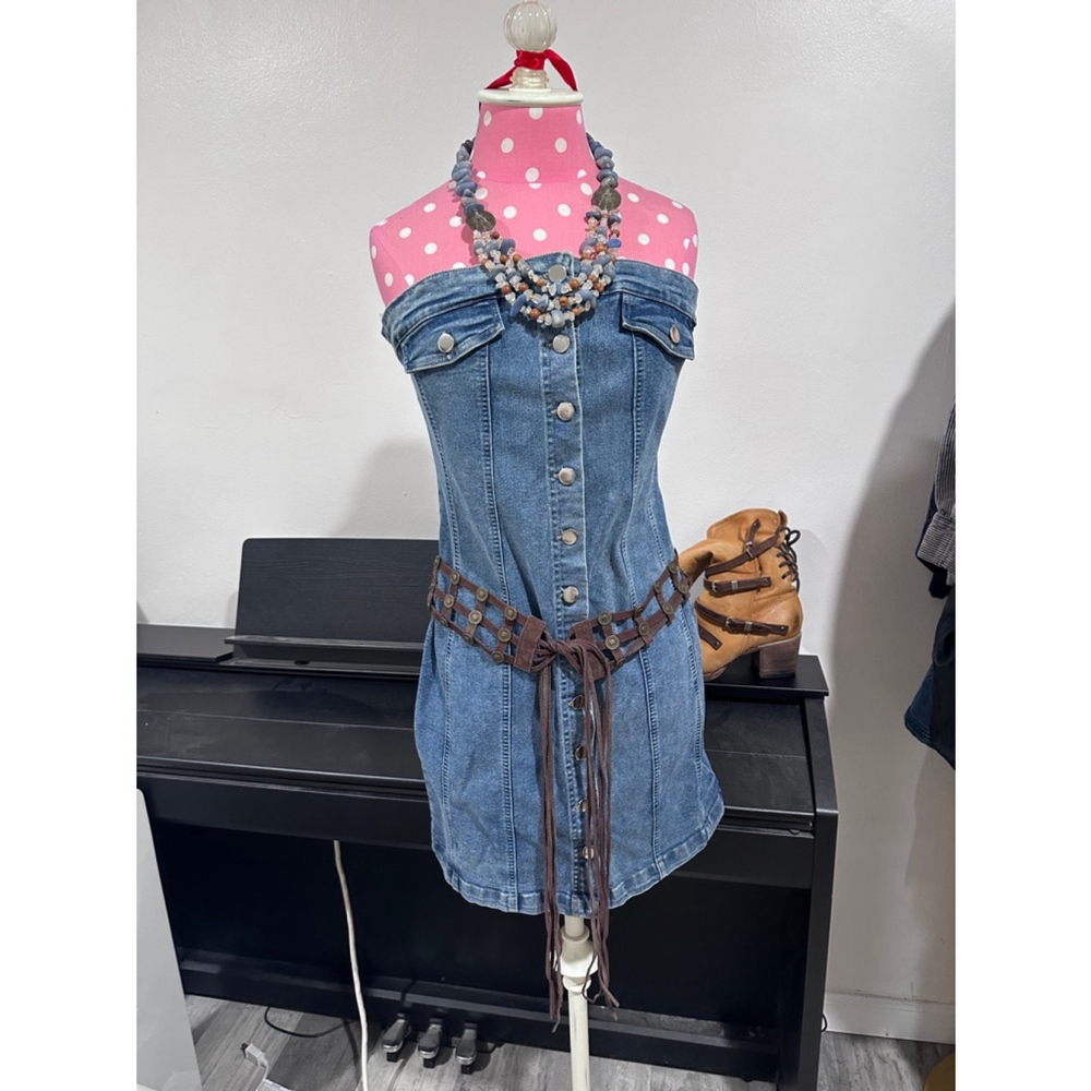 Women's Unbranded Denim Dress, Size S, Blue